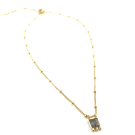 Square Labradorite Gold Vermeil Necklace / Muja Juma 