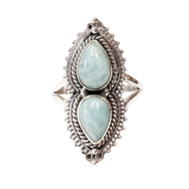 Amazonite 2-Stone Ring Sterling Silver