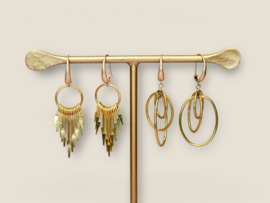 Triple Oval Earrings Brass