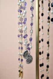 Parel en Amethist Amaya Ketting - Silver Plated