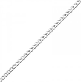 Plain Curb Chain Necklace Sterling Silver 45 cm