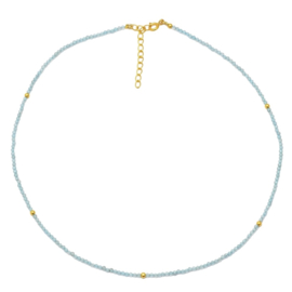 Amazonite Beaded Necklace Gold Vermeil
