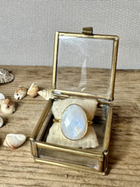 Oval Moonstone Ring Gold Vermeil