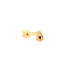 Black Zircon Piercing Gold Vermeil