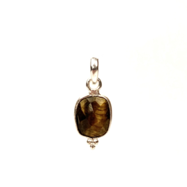 Tiger Eye Small Dots Sterling Silver Pendant