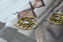 Wings Spiral Earrings Brass