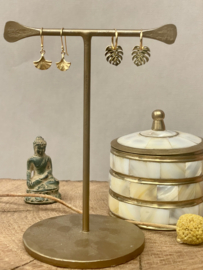 Monstera Hoops Gold Vermeil