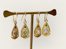 Boho Labradorite Earrings Brass