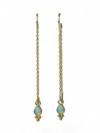 Opal Drops Earchains - Gold Plated