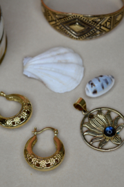 Labradoriet Lotus Hanger - Brass