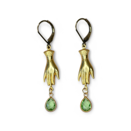 Aditi Hand Earrings Green / Oorbellen