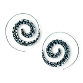 Leaf Spiral Earrings Brass