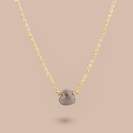 Labradorite Heart Gold Vermeil Necklace
