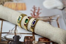 Suraj Amethyst Zircon Ring Gold Vermeil