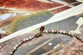 Maifanite, Garnet & Brass Necklace