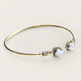 Boho Moonstone Bangle Brass