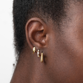 Rectangle Hoops Gold Vermeil Oorbellen