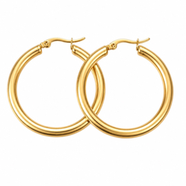 Huggie Hoops - Stainless Steel Goud