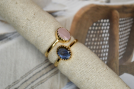 Inaya Pink Chalcedony Ring Gold Vermeil