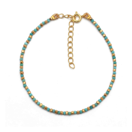 Turquoise Beaded Gold Vermeil Bracelet / Armband