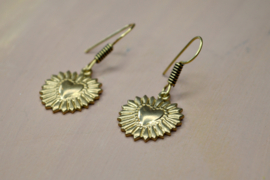 Shining Heart Earrings Brass