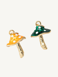 Paddestoel Bedel Groen Gold Plated