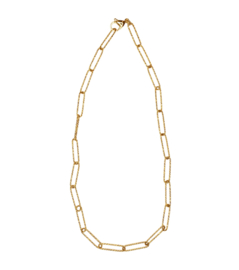 Chunky Facet Plain Stainless Steel Necklace Gold
