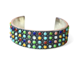 Multi Stone Bangle - Sterling Zilver