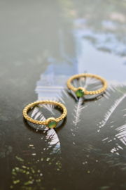 Dotted Mood Ring Gold Vermeil