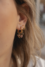 Tourmaline Gypsy Gold Stainless Steel Hoops