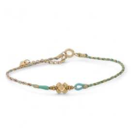 Cord & Clover Bracelet Green