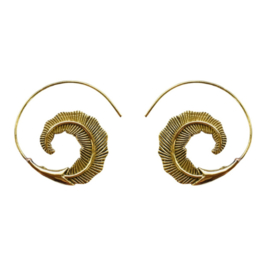Brass Leaf Spirals / Oorbellen