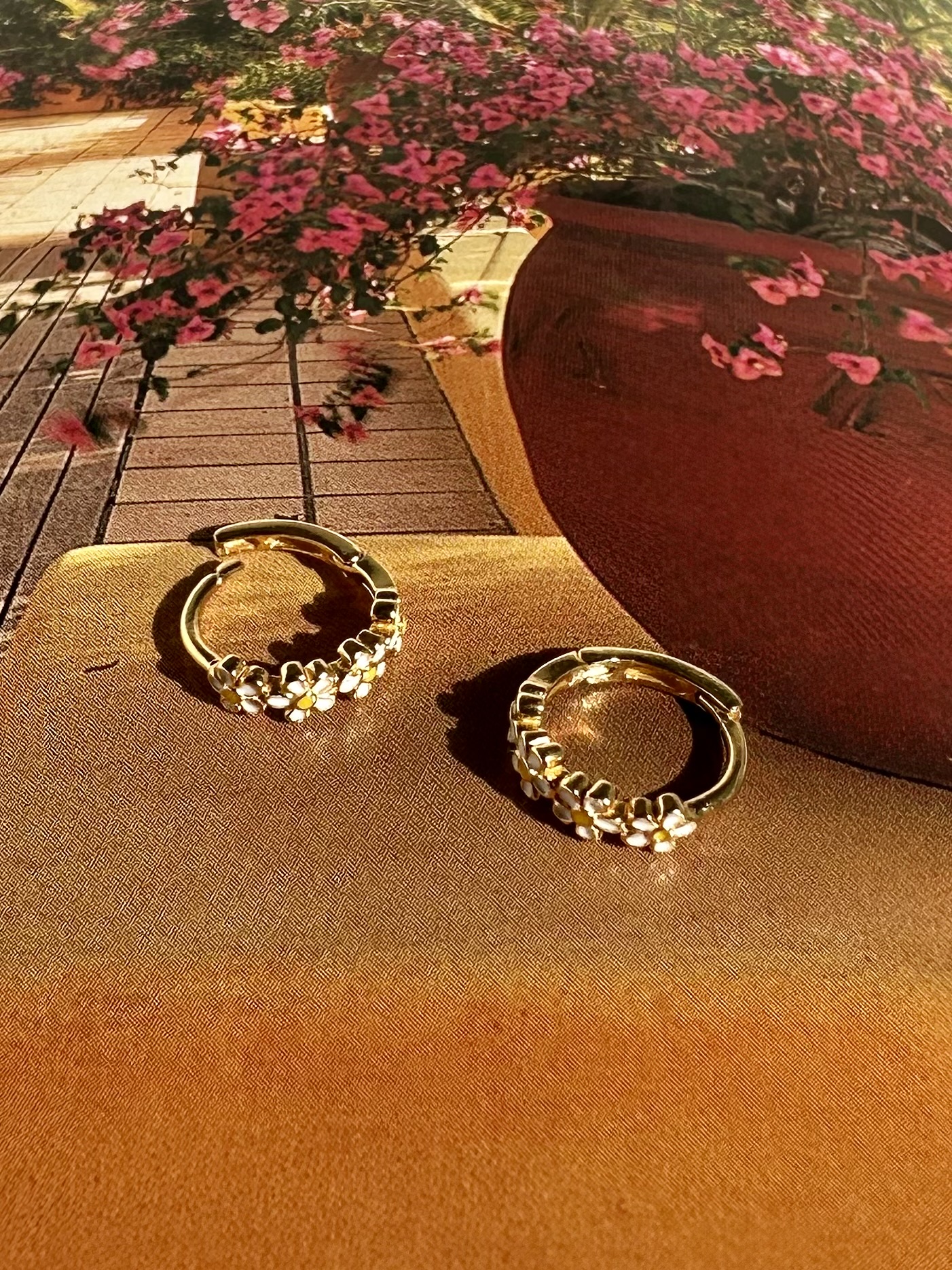 Daisy Hoops Gold Vermeil