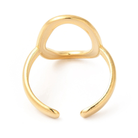Open Oval Ring - Stainless Steel Goud