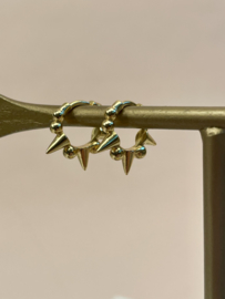 Tiny Spike Hoops Gold Vermeil Oorbellen