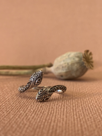 Double Headed Snake Ring Sterling Silver