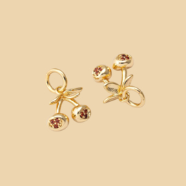 Zirkonia Kersen Bedel Gold Plated