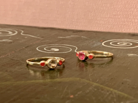 Ruby 3-Stone Ring Gold Vermeil