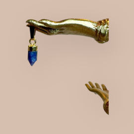 Lapis Lazuli Bullet Pendant/ Hanger Gold Plated