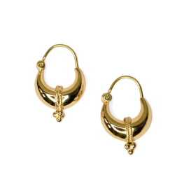 Dotted Stripe Hoops Gold Vermeil
