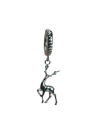 Oh Deer Single Hoop  - Silver Plated