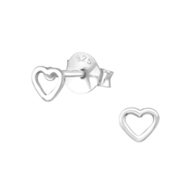 Open Heart Studs Sterling Silver Oorstekers