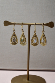 Boho Moonstone Earrings Brass