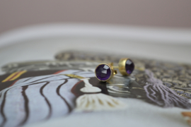 Amethist Oorknopjes - Gold Vermeil