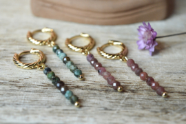 Turkoois  Oorbellen - Gold Plated