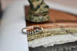 Dotted Chevron Ring Sterling Silver