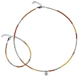 La Tarifa Natural Beaded  Set / Yellow Silver
