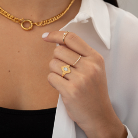 Moonstone Boho Ring Gold Vermeil