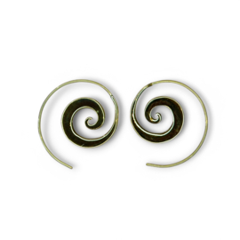 Plain Spiral Earrings Brass