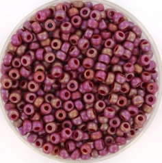 Miyuki Rocailles 3 mm Opaque Glazed Frosted Rainbow Dark Red 08-4696